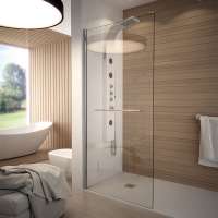 Stainless steel frameless sliding shower enclosure wet rooms