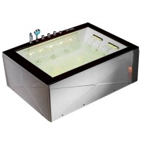 big size bath tub acrylic 2 person massage whirlpool bathtub with waterfall